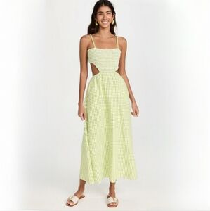 SAYLOR Green Gingham Midi Dress